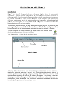 Maple : A Brief Introduction