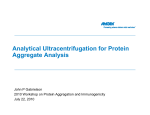 Analytical Ultracentrifugation for Protein Analytical