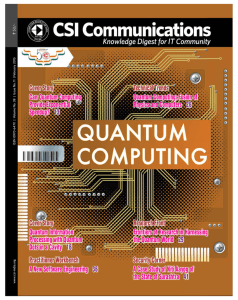 Cover Story Can Quantum Computing Provide Exponential