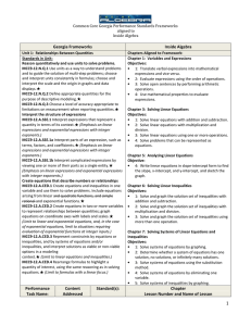 Common Core Georgia Performance Standards Frameworks