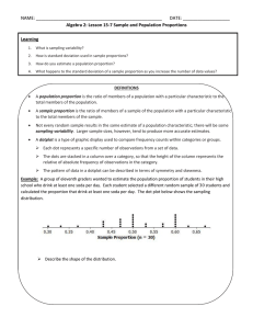 Lesson 15-7 Sample and Population