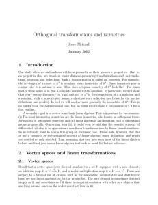 Notes: Orthogonal transformations and isometries