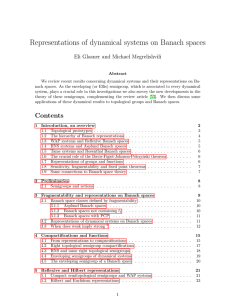 Representations of dynamical systems on Banach spaces