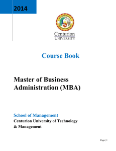 MBA Curriculum 2014 - School of Management
