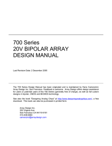 700 Series 20V BIPOLAR ARRAY DESIGN MANUAL