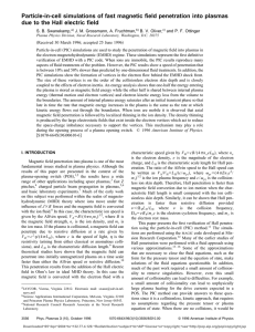 Particle-in-cell simulations of fast magnetic field penetration into