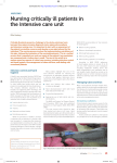 Nursing critically ill patients in the intensive care unit