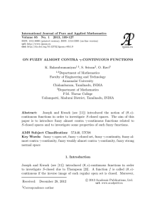 ON FUZZY ALMOST CONTRA γ-CONTINUOUS FUNCTIONS K