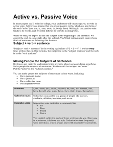 Active vs. Passive Voice