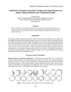 Analytical Calculation of Geodesic Lengths and Angle Measures on