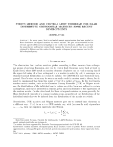 Stein`s method and central limit theorems for Haar distributed