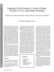 Magneto-Fluid Dynamic Control of Seam Quality in CO Laser Beam