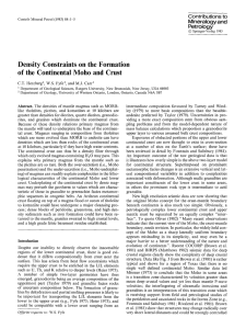 Density constraints on the formation of the continental Moho and crust