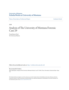 Analysis of The University of Montana Forensic Case 29