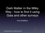 "Dark Matter in the Milky Way - how to find it using Gaia and other