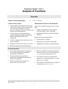 Analysis of Functions - Chariho Regional School District