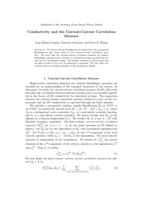 Conductivity and the Current-Current Correlation Measure