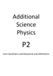 Additional Physics P2 - Core Knowledge