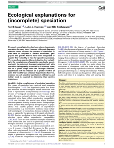Ecological explanations for (incomplete) speciation