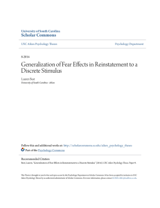 Generalization of Fear Effects in Reinstatement to a Discrete Stimulus