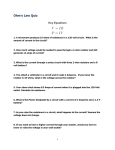 Ohm`s Law Quiz Key Equations