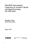 2016 IEEE International Conference on Acoustics, Speech and
