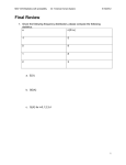 Final exam review sheet