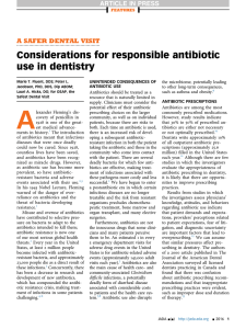 Considerations for responsible antibiotic use in dentistry