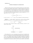 MTH/STA 561 UNIFORM PROBABILITY DISTRIBUTION Perhaps