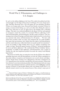 World War I, Wilsonianism, and Challenges to U.S. Empire
