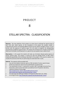 Project 8 : Stellar Spectra: Classification