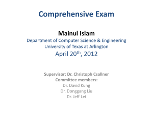Comprehensive Exam Mainul Islam Department of Computer