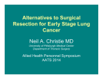 Alternatives to Surgical Resection for Early Stage Lung Cancer