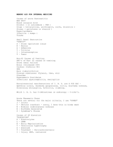 MEMORY AID FOR INTERNAL MEDICINE Causes of acute