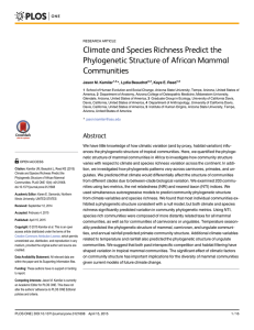 Climate and Species Richness Predict the Phylogenetic Structure of
