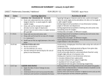 CURRICULUM SUMMARY * September to October 2008