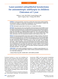 Outcomes at 1 year