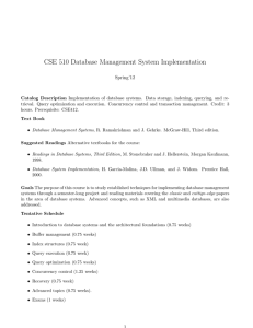 CSE 510 Database Management System Implementation