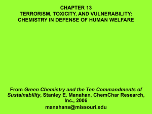chapter 13. terrorism, toxicity, and vulnerability: chemistry in defense