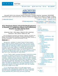 Dose-Response Study of N,N-Dimethyltryptamine in Humans