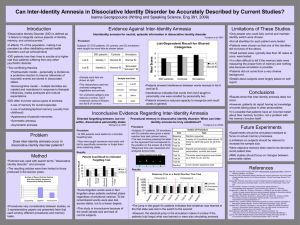 Conflicting Views on Inter-Identity Amnesia in Patients