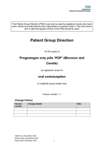 Progestogen only pills `POP` (Micronor and Cerelle)
