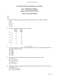 Atomic Theory and Periodicity Questions