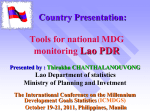 Country Report Lao PDR - Millennium Development Goals Indicators