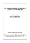 “New Models of Cultural Policy in Latin America: A comparative