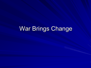 War Brings Change - Teaching American History