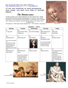 Renaissance - AP European History, Class of 2011