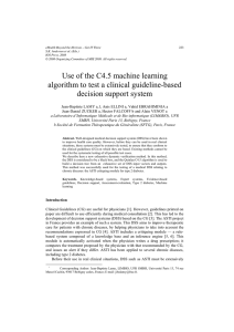 Use of the C4.5 machine learning algorithm to test a clinical
