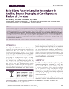 Failed Deep Anterior Lamellar Keratoplasty in Avellino Stromal