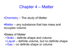 Chapter 4 – Matter - Chemistry at Winthrop University